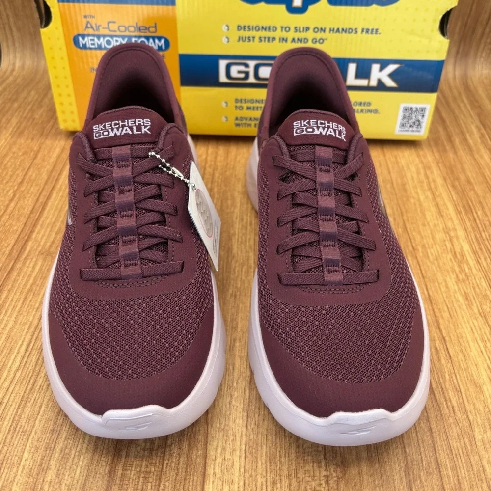 Skechers‎ GO WALK Flex Eva Women 8 Burgundy New Slip-ins Butterfly Sneakers NEW